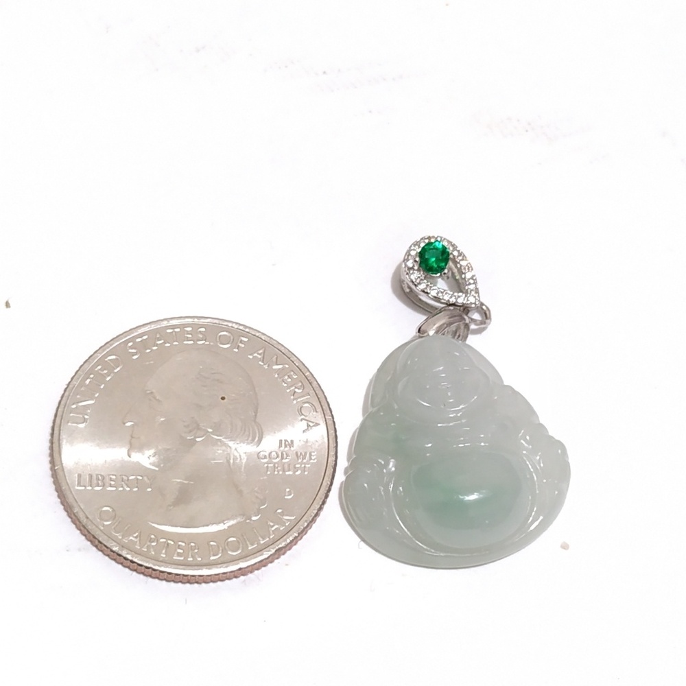 Authentic Type A Real Lucky Green Jade Pendant - image 3